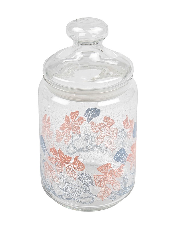 Kukkakuvioinen lasipurkki - Säilytysastiat - 10105530018 - 0