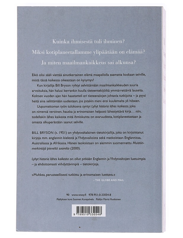 Lyhyt historia lähes kaikesta - Bryson, Bill - Tietokirjat ja oppaat - 10105530115 - 1