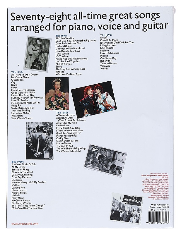 Great songs of the 20th century 1950-2000 - Musiikki- ja elokuvakirjat - 10105530141 - 1