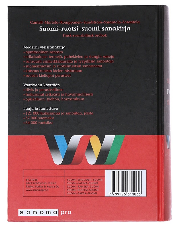 Suomi-ruotsi-suomi -sanakirja - Cantell, Ilse - Tietokirjat ja oppaat - 10105530592 - 1