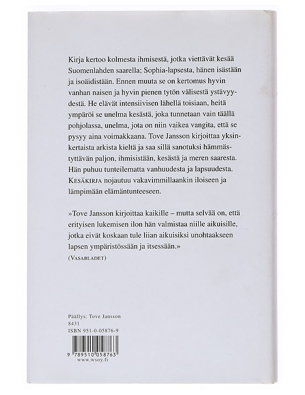 Kesäkirja - Jansson, Tove - Romaanit ja novellit - 10105530670 - 1