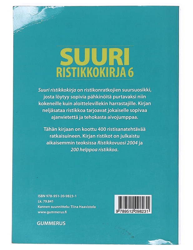 Suuri ristikkokirja 6 : 400 ristisanatehtävää - Wirén, Veijo - Harrastekirjat - 10105530707 - 1