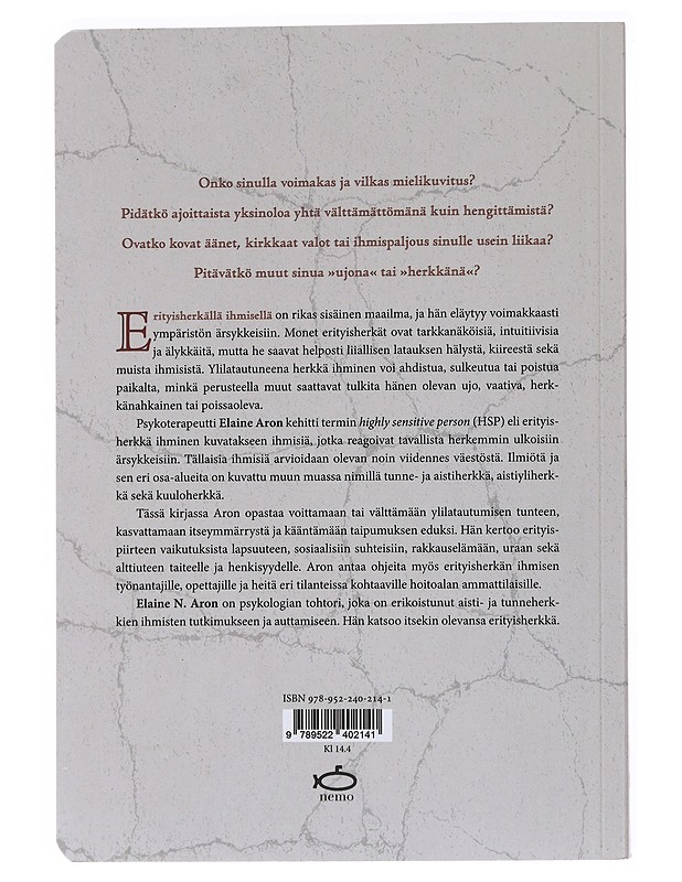 Erityisherkkä ihminen - Aron, Elaine N. - Tietokirjat ja oppaat - 10105530839 - 1