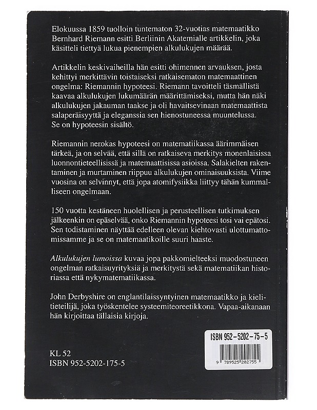 Alkulukujen lumoissa - Derbyshire, John - Tietokirjat ja oppaat - 10105530889 - 1