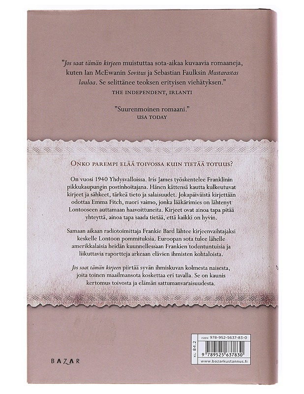 Jos saat tämän kirjeen - Blake, Sarah - Romaanit ja novellit - 10105531033 - 1