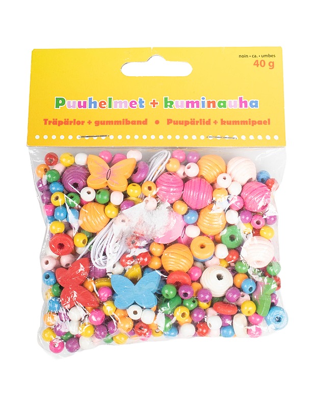 Puuhelmet + kuminauha - Askartelu - 10105531103 - 0