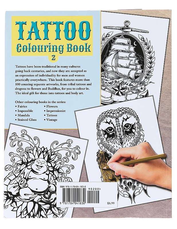 Tattoo Colouring Book 2 - Arcturus - Taide- ja kulttuurikirjat - 10105531113 - 1