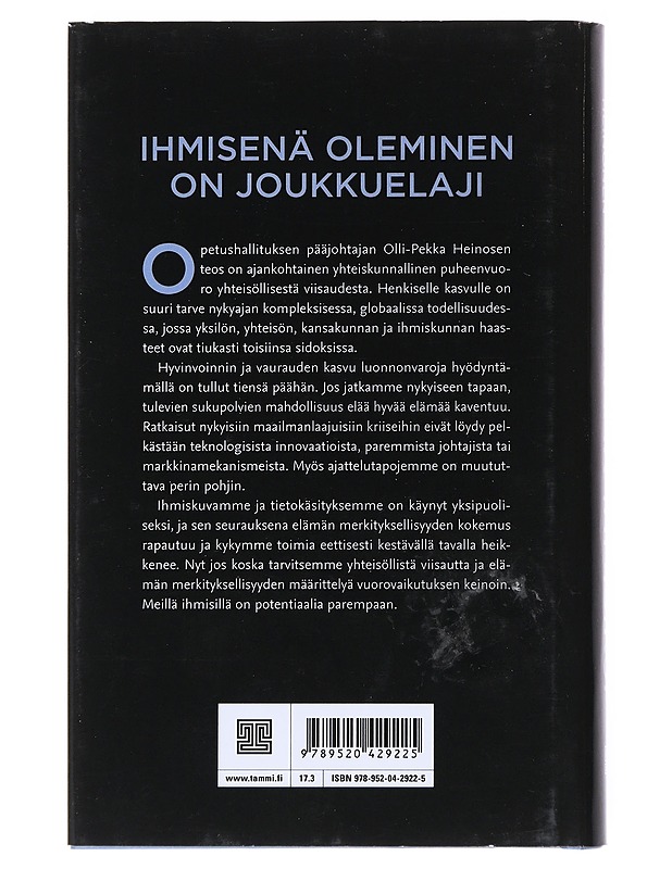 Eletään ihmisiksi : Yhteisöllistä viisautta etsimässä - Olli-Pekka Heinonen - Tietokirjat ja oppaat - 10105531374 - 1