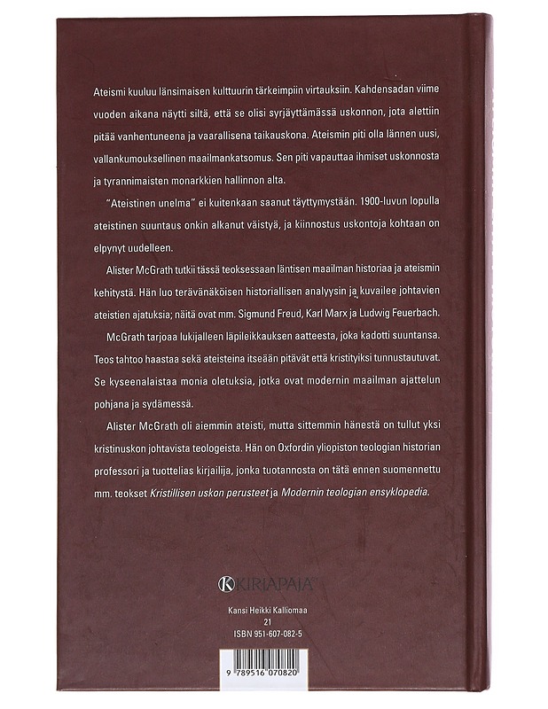 Ateismin lyhyt historia - McGrath, Alister - Historiakirjat - 10105531558 - 1