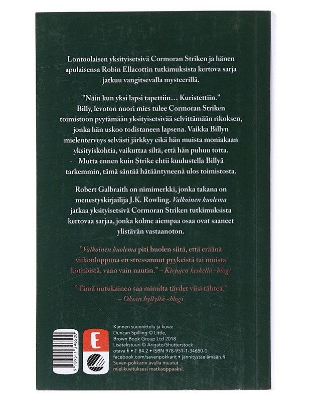 Valkoinen kuolema - Galbraith, Robert - Romaanit ja novellit - 10105531634 - 1