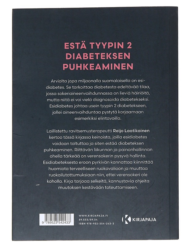 Verensokeri haltuun : eroon esidiabeteksesta - Reijo Laatikainen - Tietokirjat ja oppaat - 10105531809 - 1