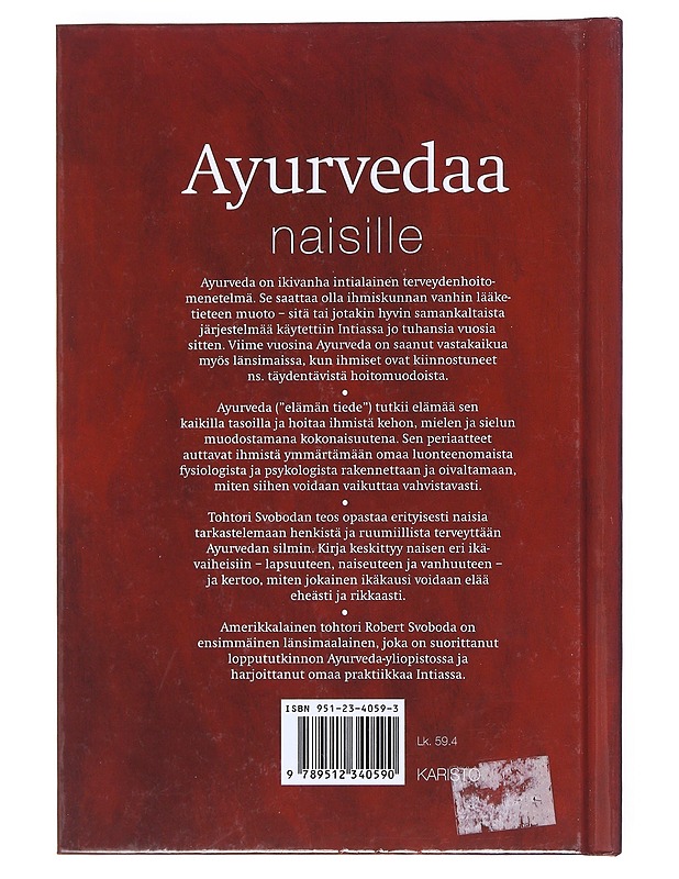 Ayurvedaa naisille - Svoboda, Robert E. - Tietokirjat ja oppaat - 10105531823 - 1