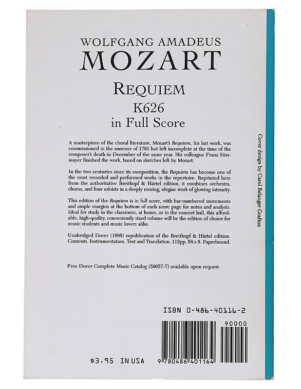 Requiem, K626 In Full Score - Musiikki- ja elokuvakirjat - 10105531858 - 1