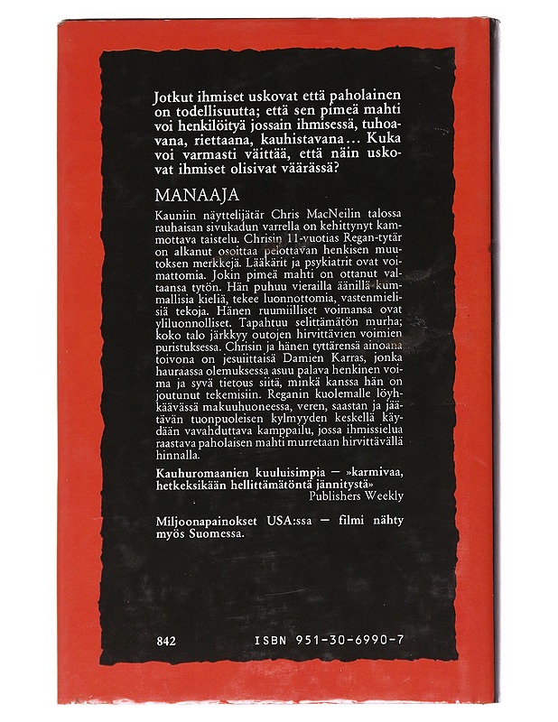 Manaaja - Blatty, William Peter - Romaanit ja novellit - 10105531856 - 1