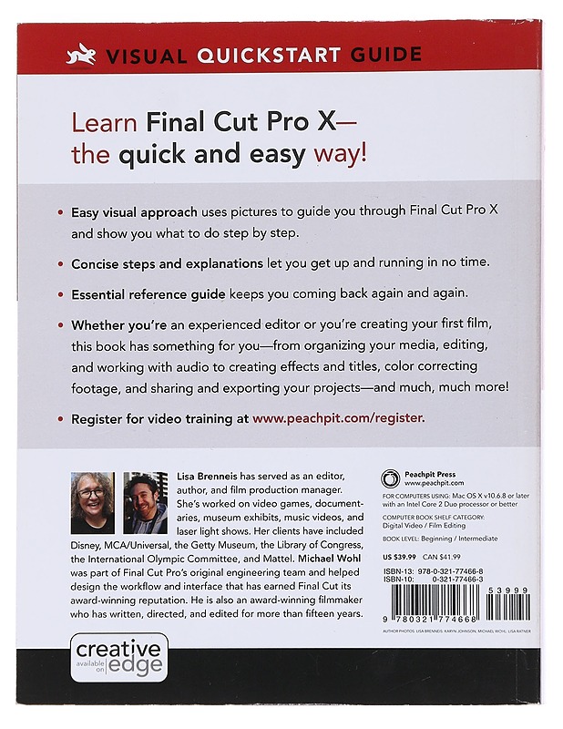 Final Cut Pro X - Lisa Brenneis & Michael Wohl - Harrastekirjat - 10105531957 - 1