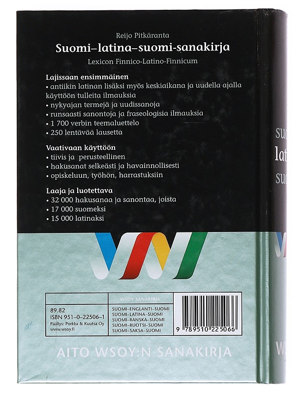 Suomi-latina-suomi-sanakirja - Reijo Pitkäranta - Tietokirjat ja oppaat - 10105531977 - 1