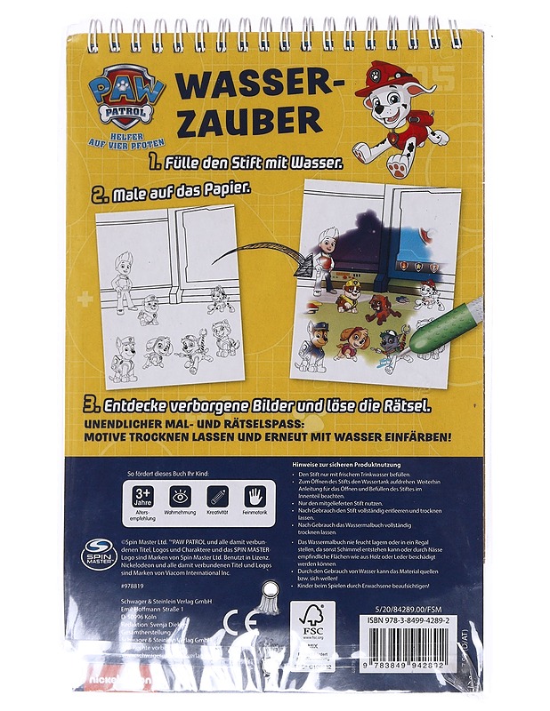 PAW Patrol Wasser Zauber (Water Magic): Coloring Book with Water Pen - Lastenkirjat - 10105532120 - 1