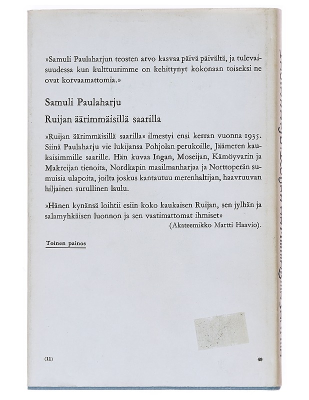 Ruijan äärimmäisillä saarilla - Samuli Paulaharju - Elämäkerrat ja muistelmat - 10105532296 - 1