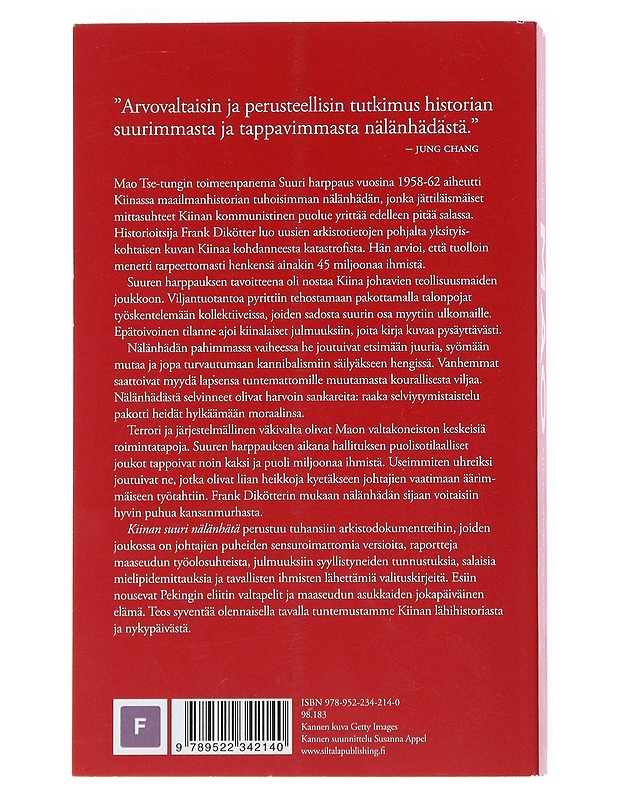 Mao : Kiinan suuri nälänhätä 1958-1962 - Dikötter, Frank - Historiakirjat - 10105532367 - 1