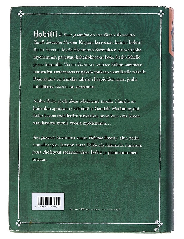 Hobitti, eli, Sinne ja takaisin - Tolkien, J. R. R. - Romaanit ja novellit - 10105532419 - 1