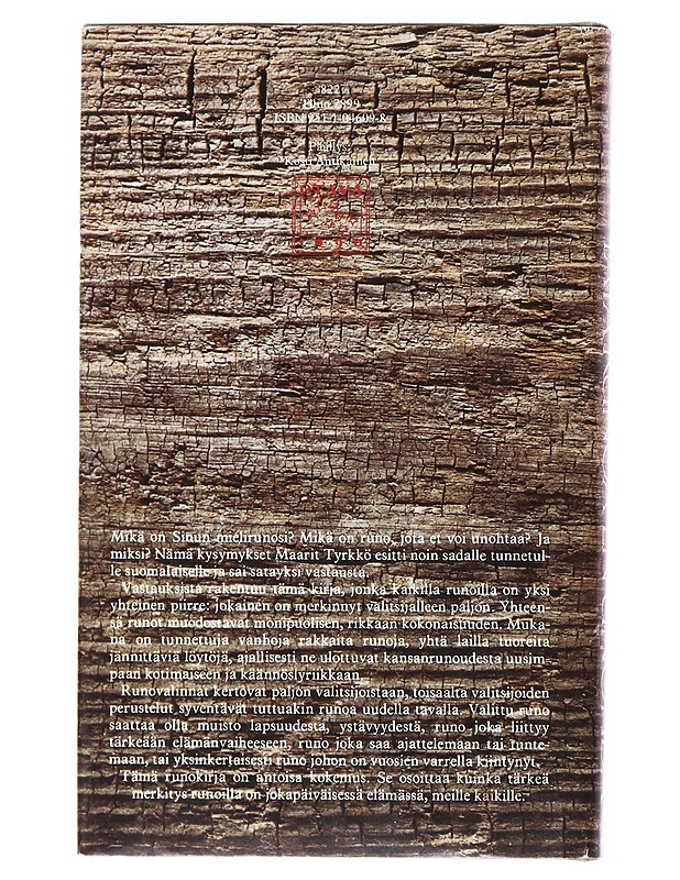 Tätä runoa en unohda - Tyrkkö, Maarit - Romaanit ja novellit - 10105532754 - 1