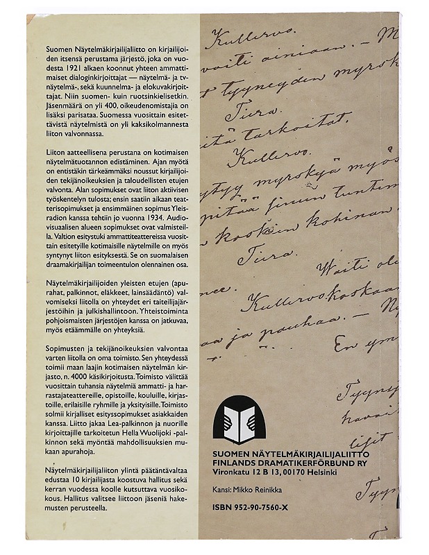 Näytelmäkirjailijamatrikkeli - Suomen näytelmäkirjailijaliitto - Romaanit ja novellit - 10105532853 - 1