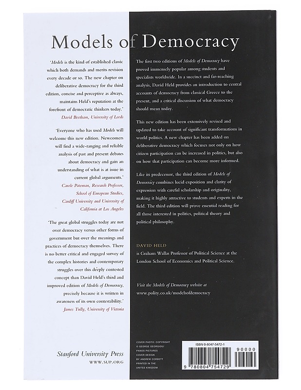 Models of democracy - David Held - Historiakirjat - 10105532922 - 1