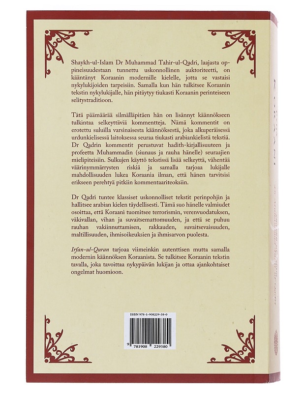 Pyhä Koraani : suomenkielinen käännös - Tahir-ul-Qadri, Muhammad - Tietokirjat - 10105533156 - 1
