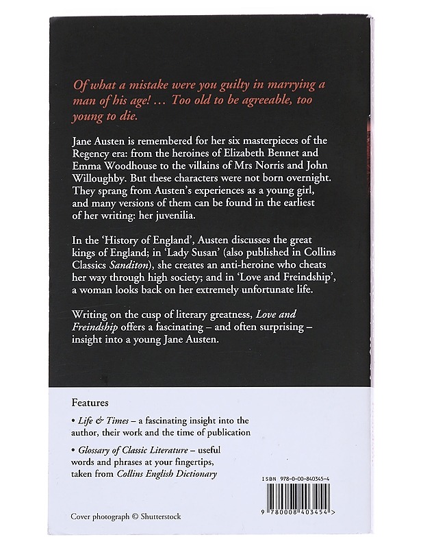Love and Freindship - Jane Austen - Romaanit ja novellit - 10105533182 - 1