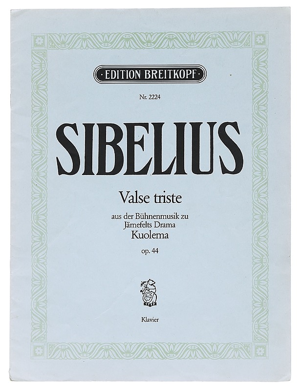 Valse Triste Op 44: Piano Solo - Sibelius - Musiikki- ja elokuvakirjat - 10105533356 - 0