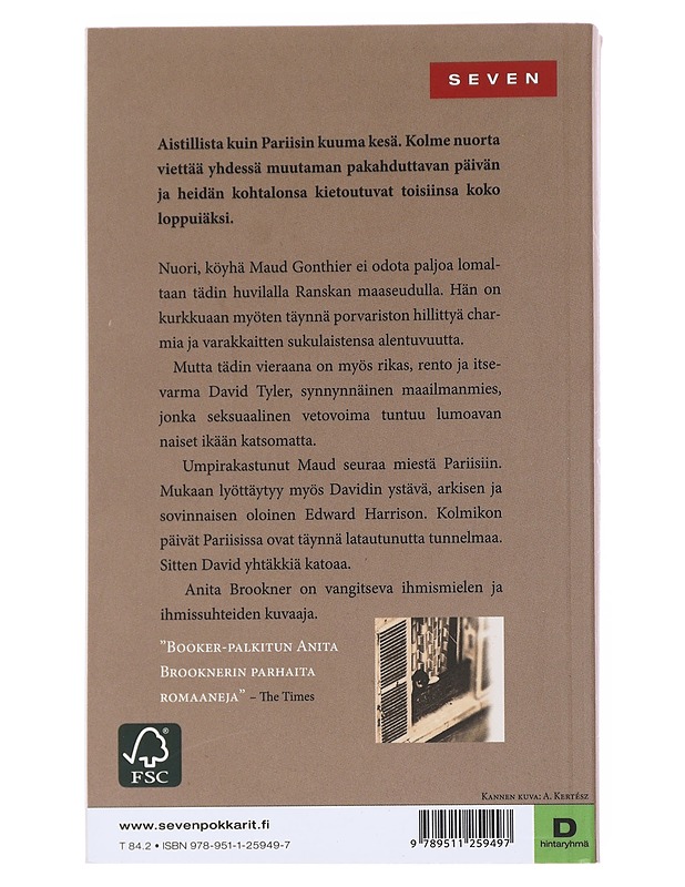 Päivät Pariisissa - Anita Brookner - Romaanit ja novellit - 10105533414 - 1