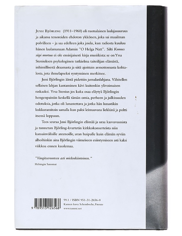 Kunnes siipi murtuu / Jussi Björlingin taru - Stenius, Yrsa - Elämäkerrat ja muistelmat - 10105533611 - 1