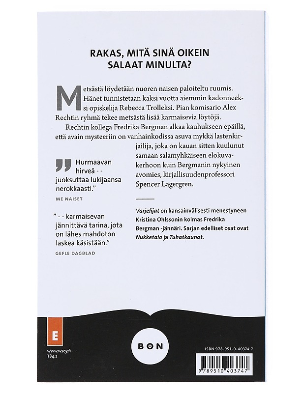 Varjelijat - Ohlsson, Kristina - Jännitys ja dekkarit - 10105533725 - 1