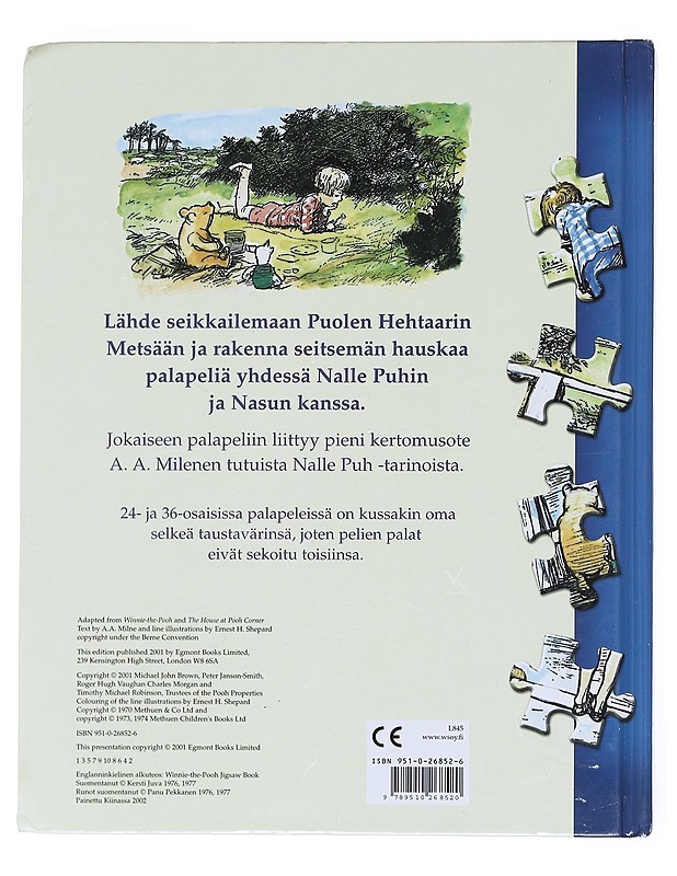 Nalle Puhin palapelikirja - Milne, A. A. - Lastenkirjat - 10105533769 - 1
