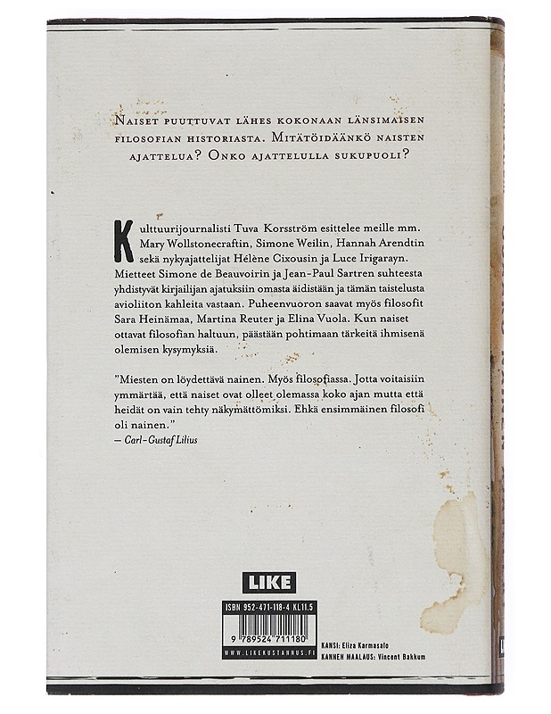 Osaako nainen ajatella? : esseitä ja haastatteluja - Korsström, Tuva - Historiakirjat - 10105533866 - 1