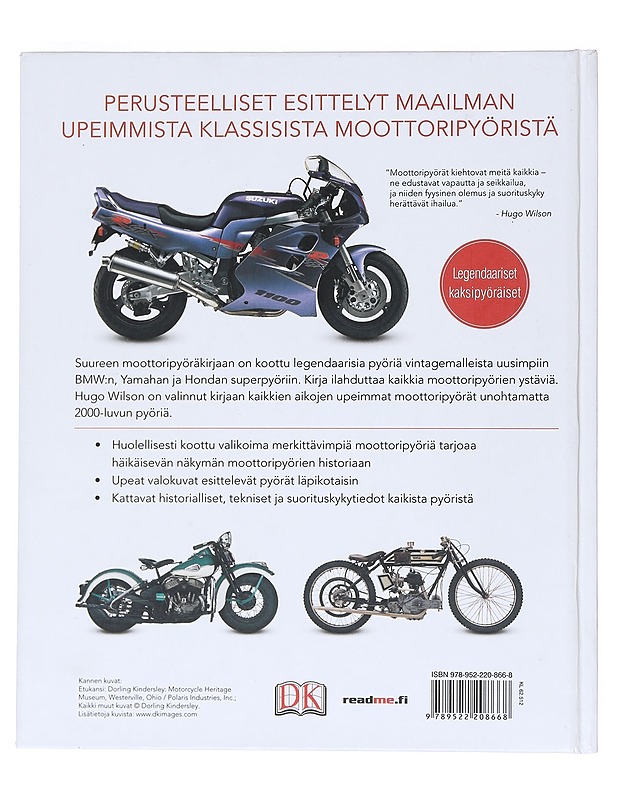 Suuri moottoripyöräkirja - Hugo Wilson - Kirja lahjaksi - 10105533883 - 1