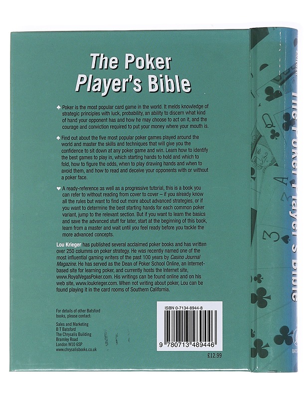 The poker player's bible - Lou Krieger - Tietokirjat ja oppaat - 10105534001 - 1