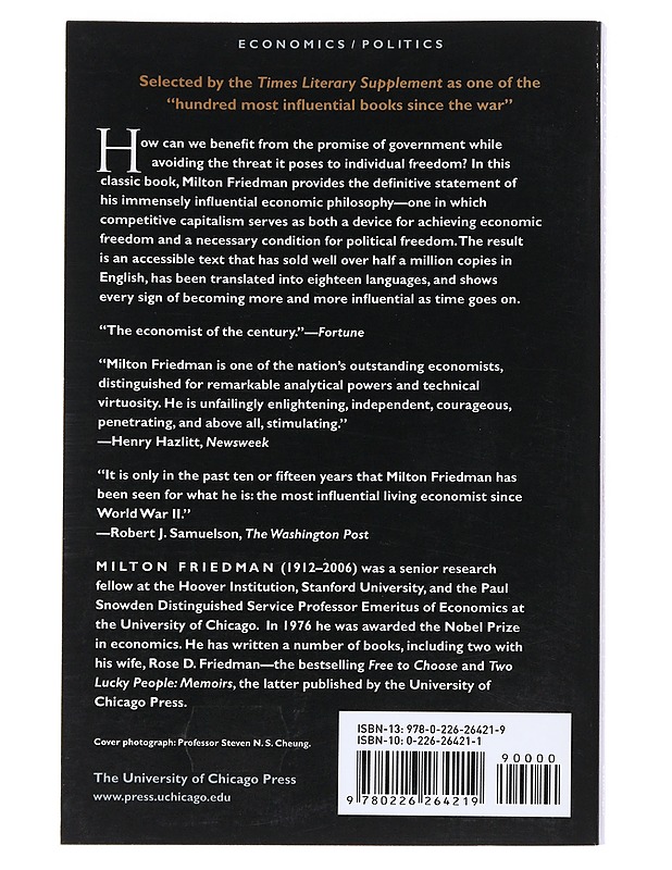 Capitalism and freedom - Friedman, Milton - Tietokirjat - 10105534044 - 1