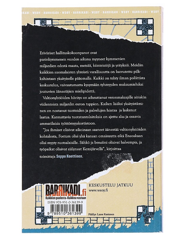 Kansallisomaisuuden ryöstö : pamfletti - Seppo Konttinen - Historiakirjat - 10105534042 - 1