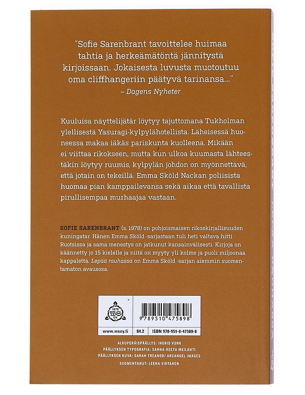 Lepää rauhassa - Sarenbrant, Sofie - Jännitys ja dekkarit - 10105534246 - 1
