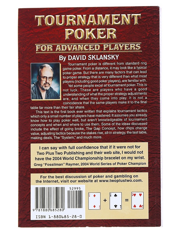 Tournament poker for advanced players - Sklansky, David - Harrastekirjat - 10105534414 - 1