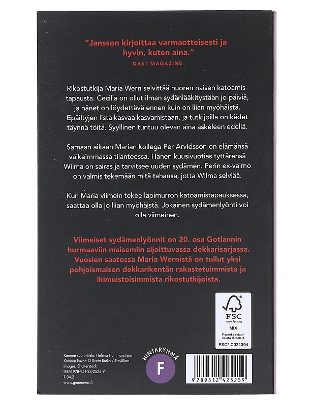 Viimeiset sydämenlyönnit - Jansson, Anna - Jännitys ja dekkarit - 10105534466 - 1