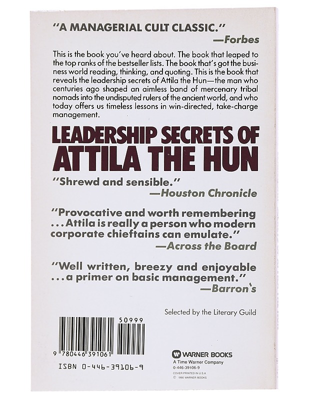 Leadership secrets of Attila the Hun - Wess Roberts - Elämäkerrat ja muistelmat - 10105534509 - 1