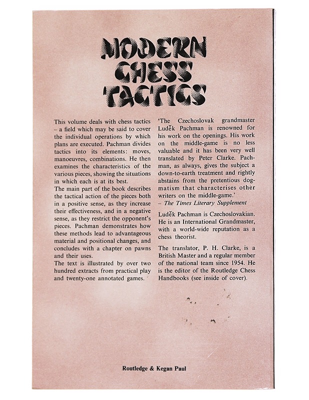 Modern chess tactics - Ludek Pachman - Tietokirjat ja oppaat - 10105534549 - 1