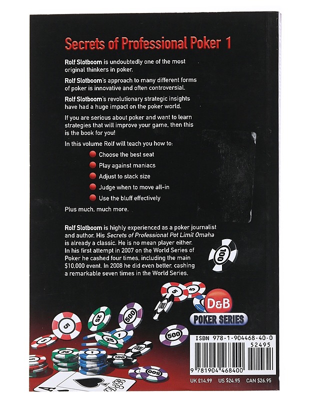 Secrets of Professional Poker - Slotboom , Rolf  - Tietokirjat - 10105534615 - 1