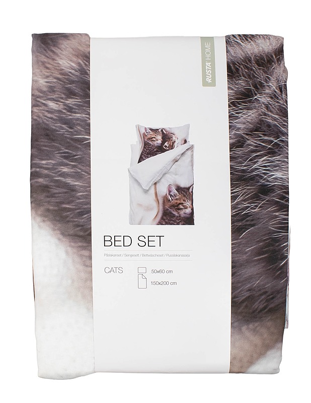 RUSTA HOME Cats pussilakanasetti, 150x200 cm - Liinavaatteet - 10105534808 - 0
