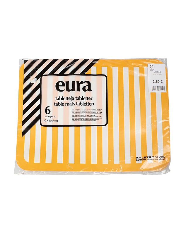 AHLSTRÖM EURAN PAPERI Eura pöytätabletti, 30x40,5 cm, 6 kpl - Pöytäliinat - 10105534830 - 0