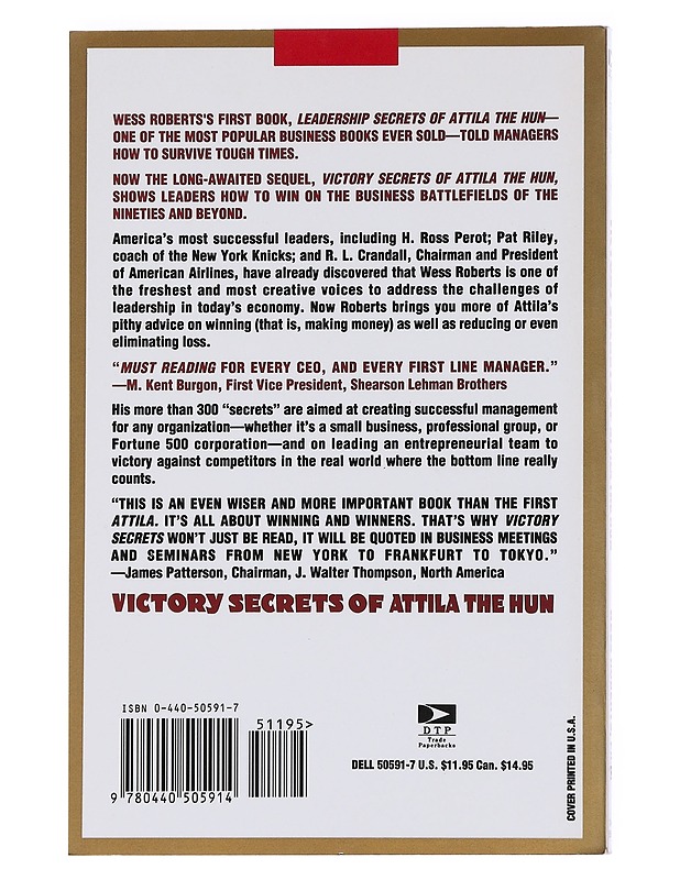 Victory Secrets of Attila the Hun - Wess Roberts, Ph.D. - Historiakirjat - 10105535050 - 1