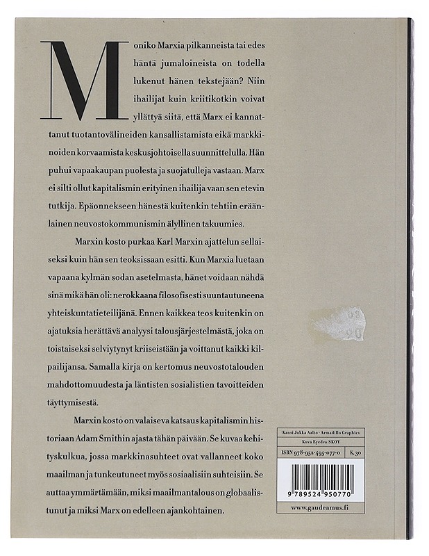 Marxin kosto : Kapitalismin uusi nousu ja valtiokeskeisen sosialismin kuolema - Desai, Meghnad - Kirja lahjaksi - 10105535064 - 1