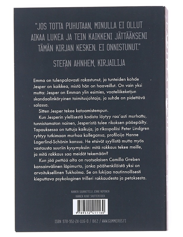 Kun jää pettää alta - Grebe, Camilla - Kaunokirjallisuus - 10105535065 - 1